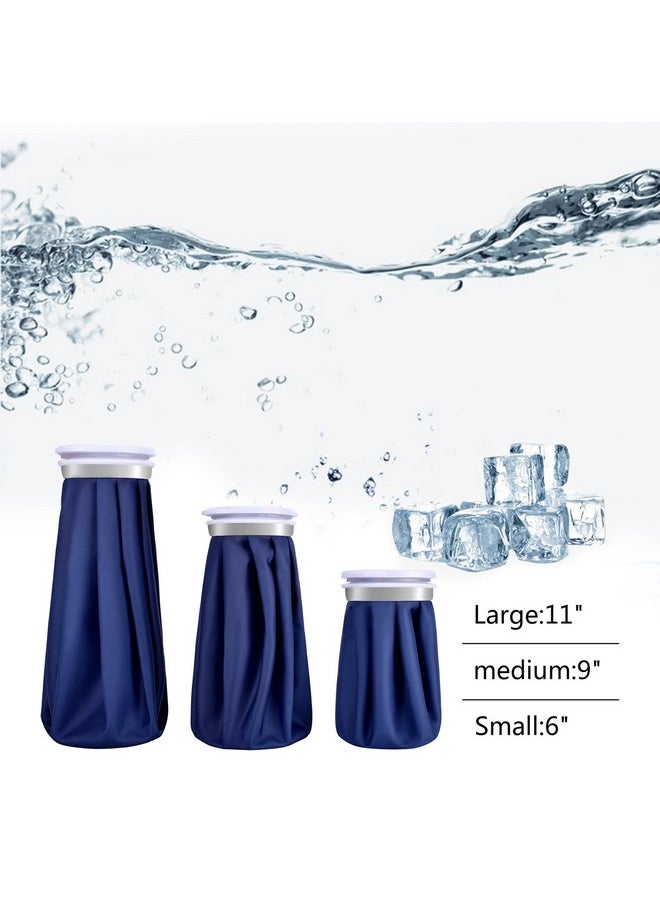 elitehood Ice Cold Pack Reusable Ice Bags Hot Water Bag for Injuries, Hot & Cold Therapy and Pain Relief with Elastic Breathable Support Wrap, 4-Pack, 3 Sizes (6