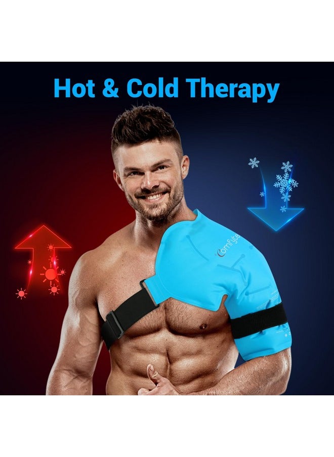 Comfytemp Shoulder Ice Pack Rotator Cuff Cold Therapy Wrap, FSA HSA Eligible, Large Ice Packs for Injuries Reusable Gel, Instant Cold Compression Brace for Shoulder Pain Relief, Surgery Recovery Gifts