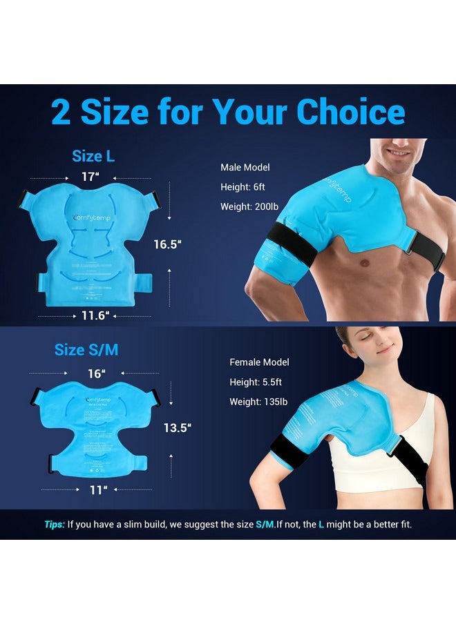 Comfytemp Shoulder Ice Pack Rotator Cuff Cold Therapy Wrap, FSA HSA Eligible, Large Ice Packs for Injuries Reusable Gel, Instant Cold Compression Brace for Shoulder Pain Relief, Surgery Recovery Gifts