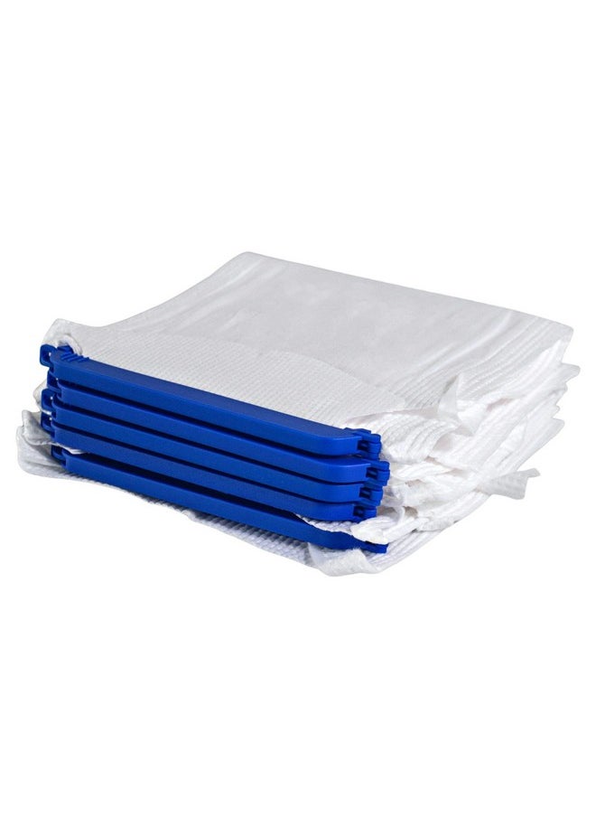 Refillable Ice Bags with Clamp Closure [Pack of 5] Large, 6-1/2 x 14 - Reusable Easy Filling Hospital Icepack with Soft Outer Covering and Leak Resistant Inner Layer + Vakly First Aid Kit Guide (5)