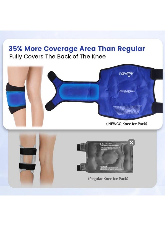 NEWGO Ice Pack for Knee Replacement Surgery, Reusable Gel Cold Pack Wrap Around Entire Knee for Knee Injuries, Pain Relief, Swelling, Bruises