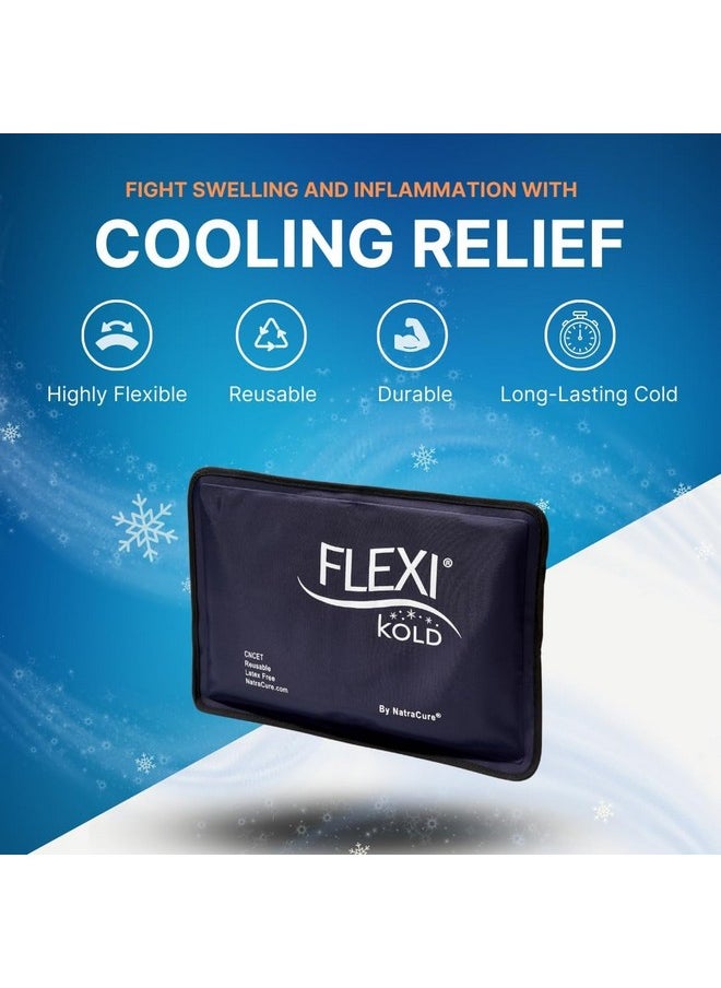 FlexiKold Gel Soft Flexible Ice Packs for Injuries - Reusable Freezer Cold Pack, Cold Compress & Cooling Gel Pad for Face, Shoulder, Hip, Leg, Arm, Ankle & Foot Injury - Medium - 7.5” x 11.5”