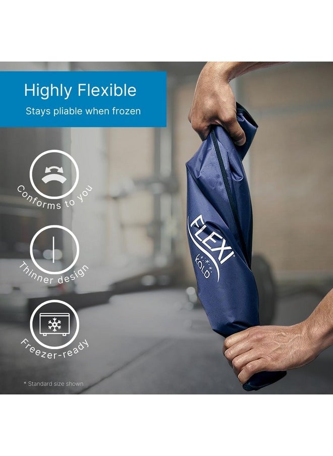 FlexiKold Gel Soft Flexible Ice Packs for Injuries - Reusable Freezer Cold Pack, Cold Compress & Cooling Gel Pad for Face, Shoulder, Hip, Leg, Arm, Ankle & Foot Injury - Medium - 7.5” x 11.5”