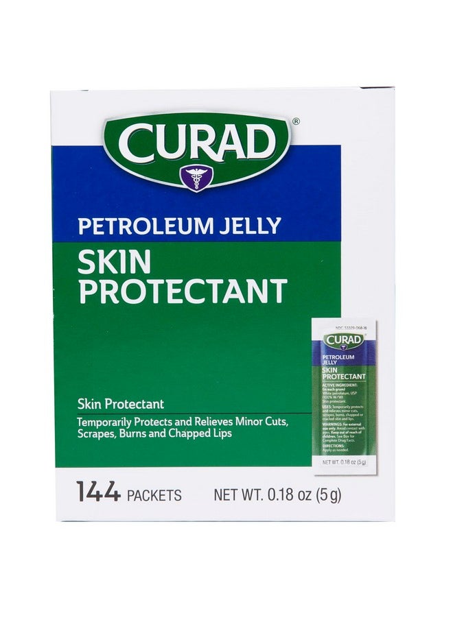 Medline Curad Petroleum Jelly, White/Green, 144 Count