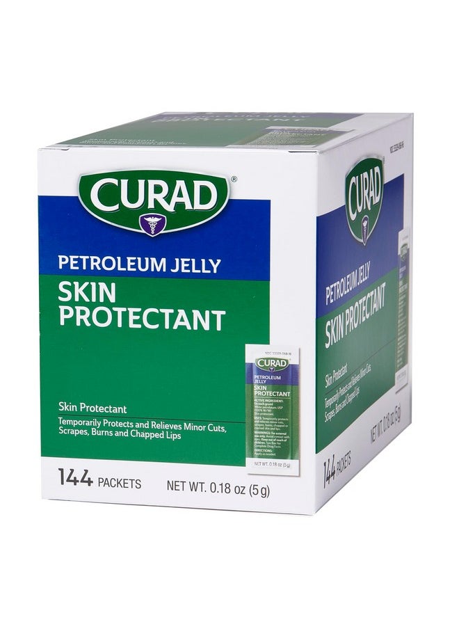 Medline Curad Petroleum Jelly, White/Green, 144 Count