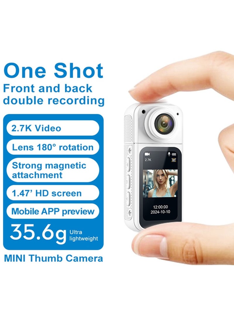 Thumb Camera Rotating Camera Outdoor Magnetic HD Sports Long Battery Life