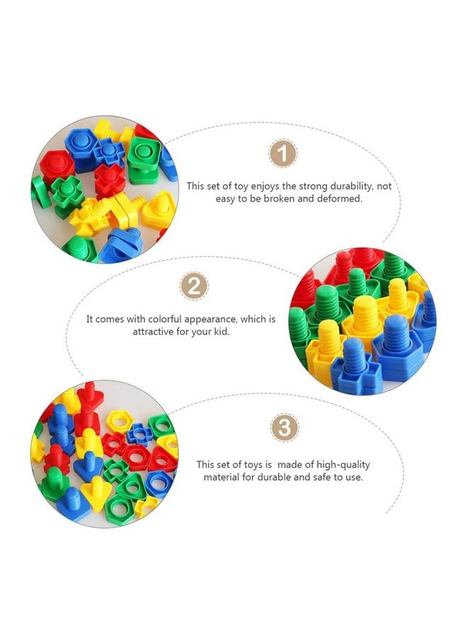 I Play Nut and Bolt Set of 40 Pcs for Kids | Block Construction Activity | Educational Toy - Multicolor