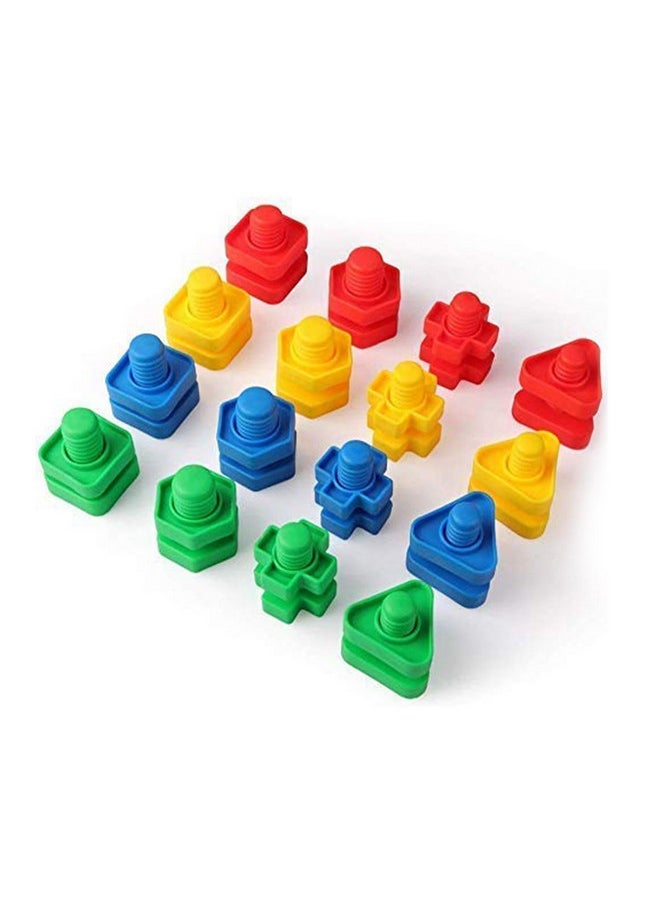 I Play Nut and Bolt Set of 40 Pcs for Kids | Block Construction Activity | Educational Toy - Multicolor