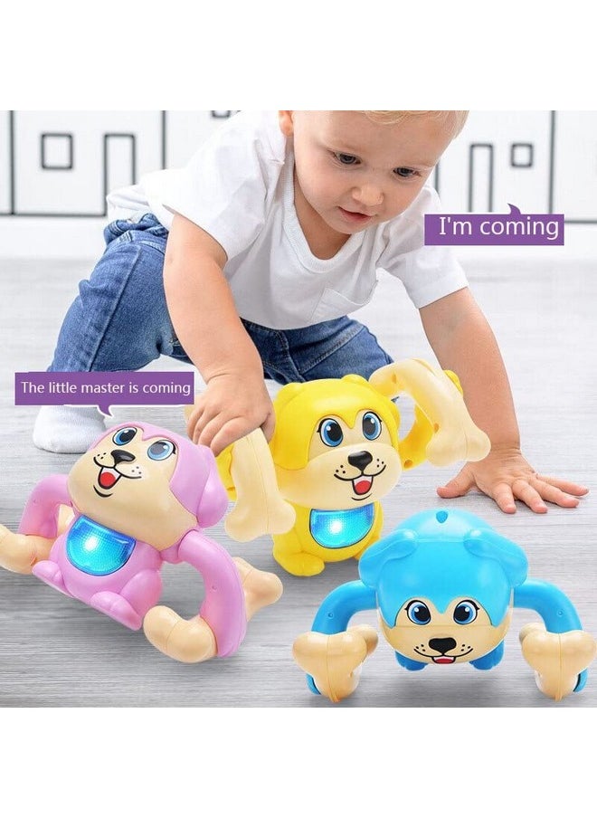 PLUSPOINT Baby Toys 6 to 12 Months Musical Toys Tumbling Doggy with 360° Rolling & Light, Music and Light Baby Toys 3-6 Months Crawling Toys for Baby Boy Girl Gifts (Tumbling Doggy)