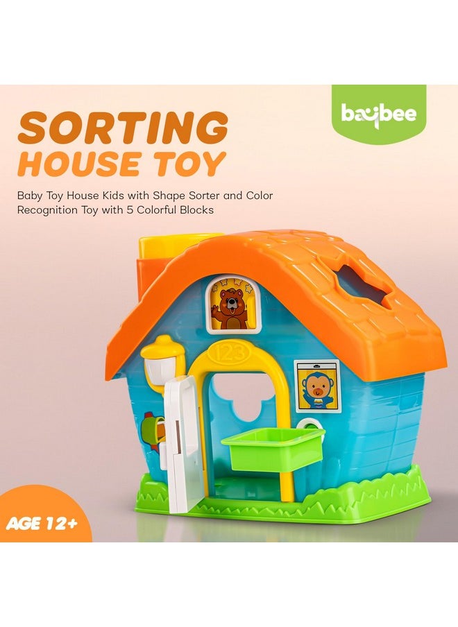 Baybee Shape Sorting House Toy for Kids | Shape Matching Puzzle with 5 Colorful Blocks | Educational & Early Development Toy for 1+ Year Old Boys & Girls | Shape & Color Recognition Toy