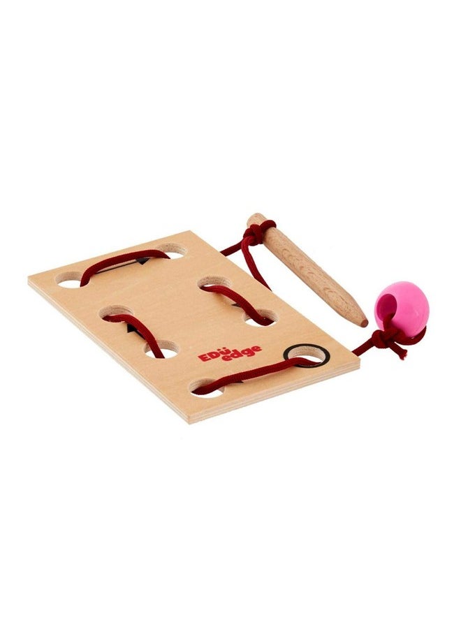 Eduedge Lacing Plate is A Set of Four Pads with Needle and Lace, Pincer Grip, Develops Motor Skill and Cognitive Skill, Wooden Learning Toy for Children Above 3 Years, Toys for Baby Boys and Girls