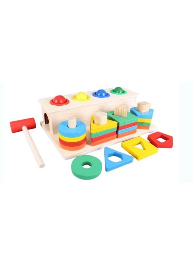 Smartcraft Shapes Geometric Board Blocks and Wooden Hammer Ball Knock Motor and Dexterity Skills Early Educational Toy