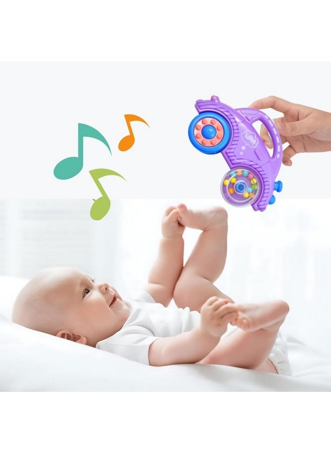 PLUSPOINT 6pcs Rattle Toys for Babies Infant Colourful Attractive Rattles And Teathers for 0-12 Months New Born Baby Toys Rattle Set with Fun Colors & Soft Rattling Sound BPA Free Baby Teether Toy New Born Toy Set Gift Pack