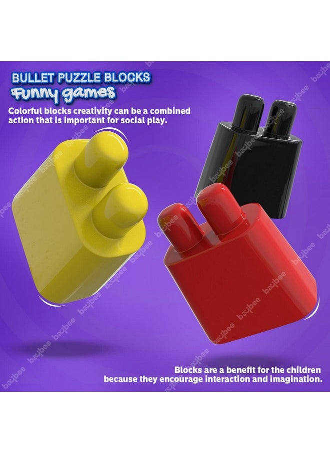 BAYBEE 150 Pcs Bullet Building Blocks for Kids Toys, Plastic DIY Toys Puzzle Block Games for Kids, Learning Stacking Toys for Kids | Construction Set Building Block Toys for Kids 3+ Years Boys Girls
