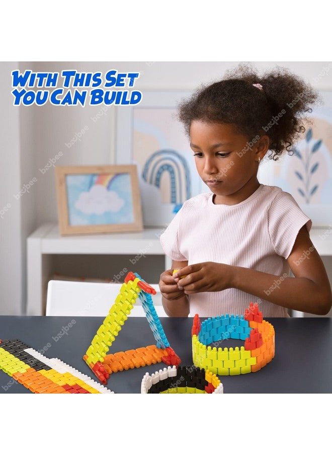 BAYBEE 150 Pcs Bullet Building Blocks for Kids Toys, Plastic DIY Toys Puzzle Block Games for Kids, Learning Stacking Toys for Kids | Construction Set Building Block Toys for Kids 3+ Years Boys Girls