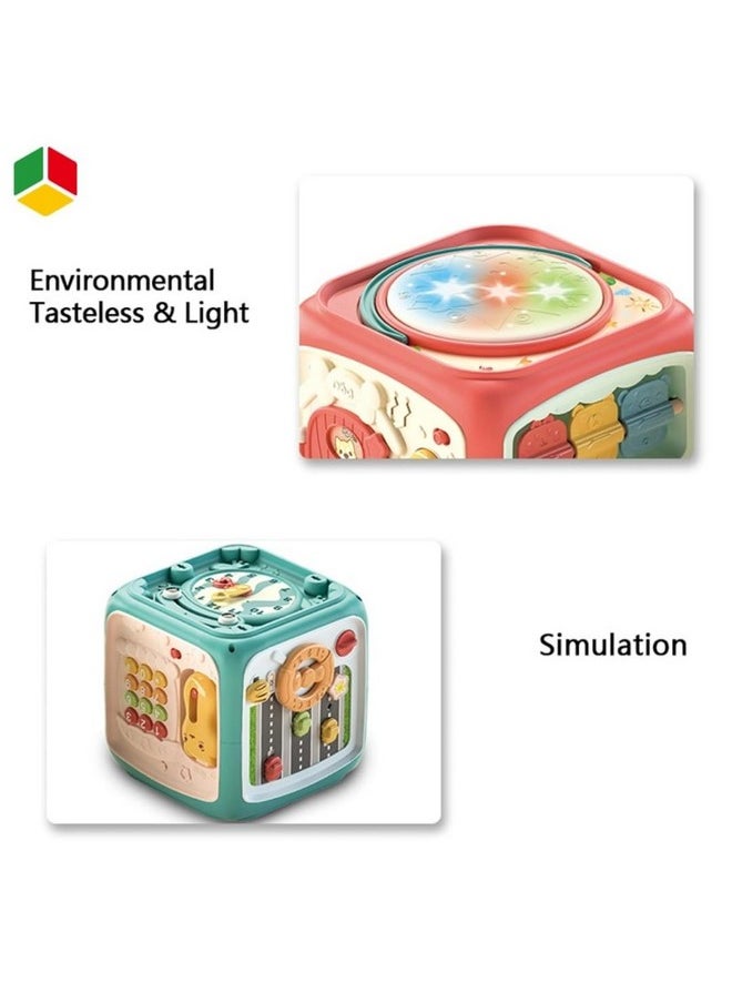 PLUSPOINT Multi Activity Interactive Activity Cube - Multicolor | Educational Game Cube for Kids, Babies and Toddlers | Durable and Fun to Play | with Interactive Sounds and Light Kids Birthday Gift