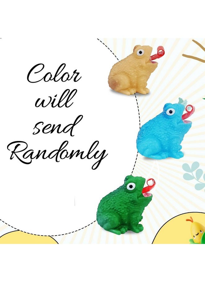INAAYA Squeeze Frog Toy Whistle Frog Toy for Kids Mind Relaxing Choo-Choo Funny Sound Frog Toy for Kids and Adults Multicolor(Set of 4)