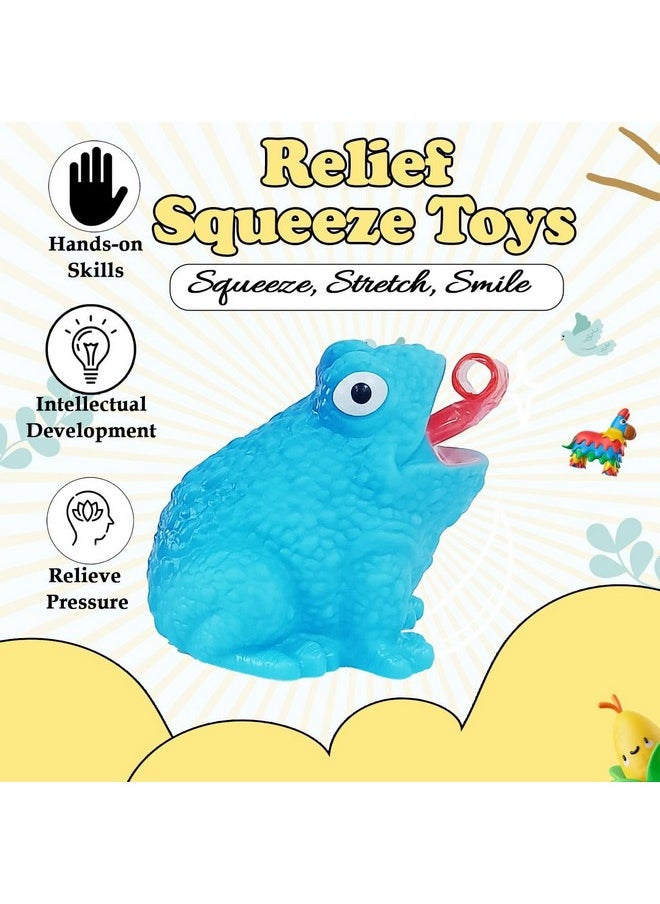 INAAYA Squeeze Frog Toy Whistle Frog Toy for Kids Mind Relaxing Choo-Choo Funny Sound Frog Toy for Kids and Adults Multicolor(Set of 4)