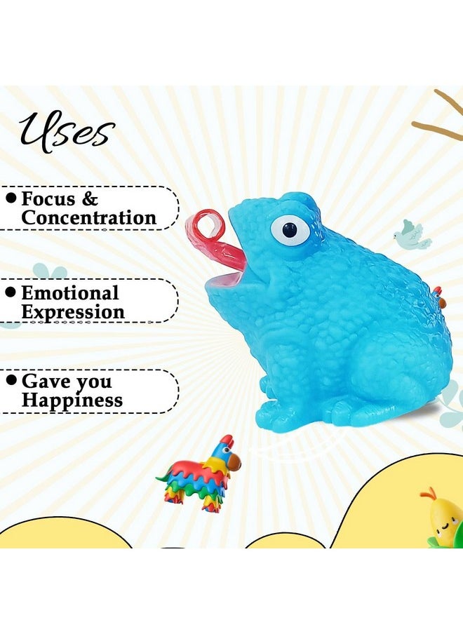 INAAYA Squeeze Frog Toy Whistle Frog Toy for Kids Mind Relaxing Choo-Choo Funny Sound Frog Toy for Kids and Adults Multicolor(Set of 4)