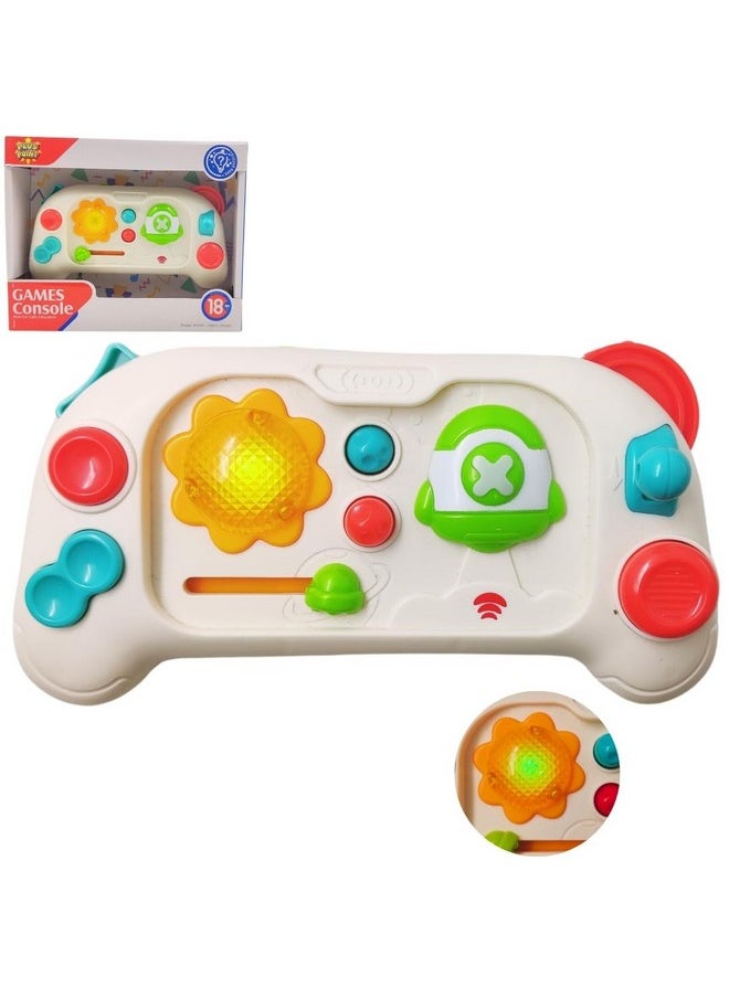 PLUSPOINT Baby Game Controller Toy, On The Go Game Controller Remote Toy Game, Musical Toys Multifunctional Pretend Play Game Controller Toy Light Music Learning Educational Toys for Kids