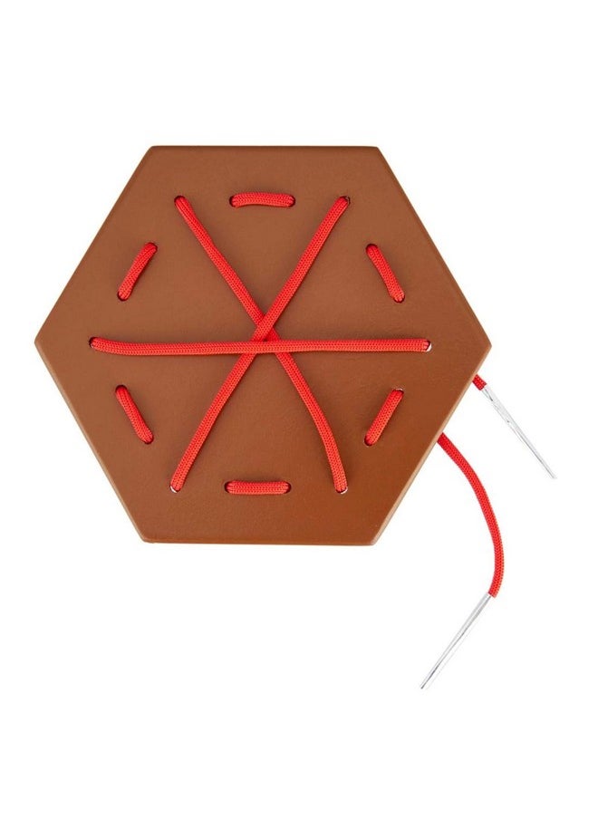 EDUEDGE Lacing Shape Develops Motor Skill, Mathematical Skill and Cognitive Skill Wooden Learning Toy Suggested for Children Above 3 Years of Age