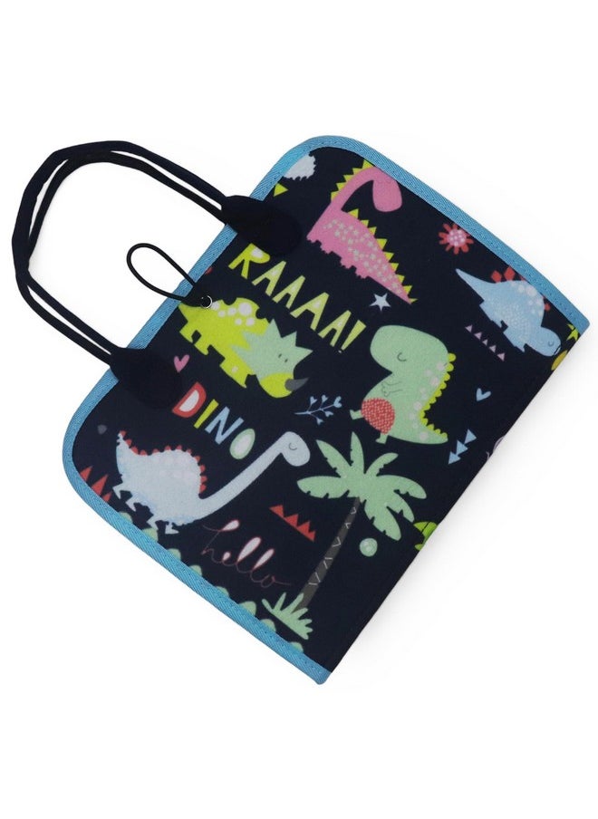 Kradyl Kroft Cloth Toy Books for Infants and Baby | Vibrant Colors and Textures | Educational and Entertainment Books for Little Babies (Black Dino)