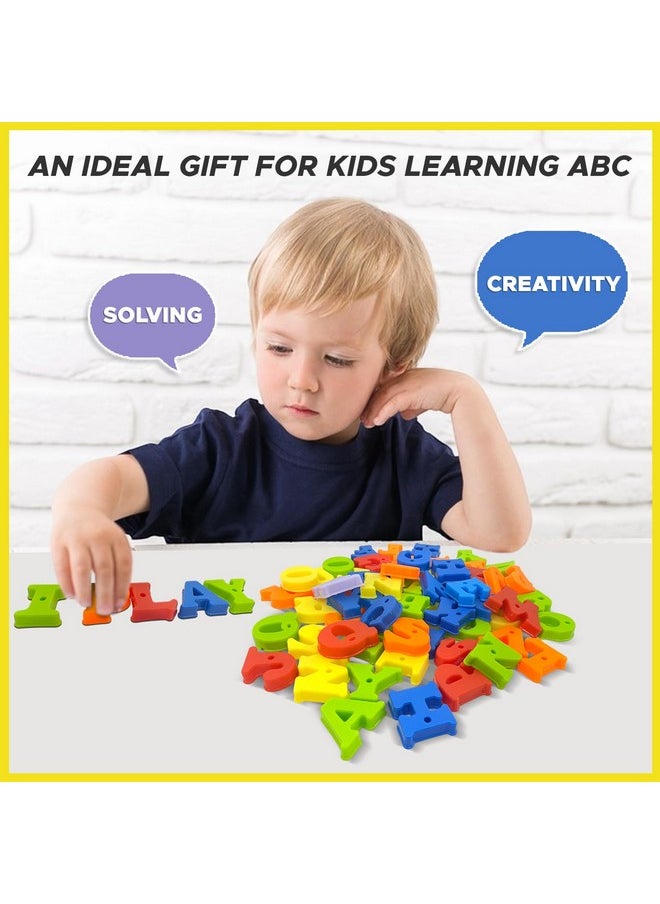 I PLAY Alphabets Letter Block Game Set with Linking Thread, Alphabetic Puzzle Blocks for Kids Set of 52 Pieces - Multicolor
