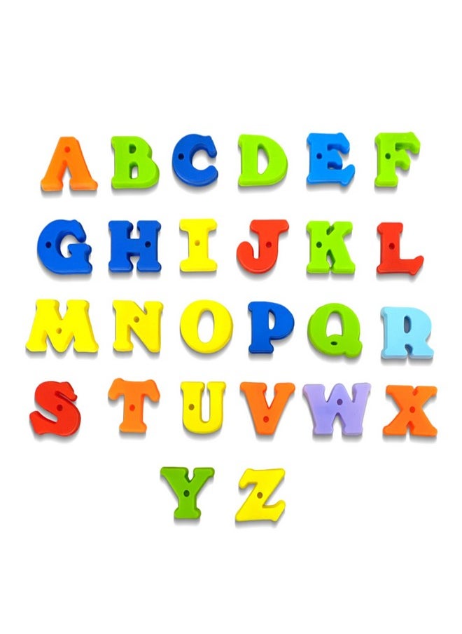 I PLAY Alphabets Letter Block Game Set with Linking Thread, Alphabetic Puzzle Blocks for Kids Set of 52 Pieces - Multicolor