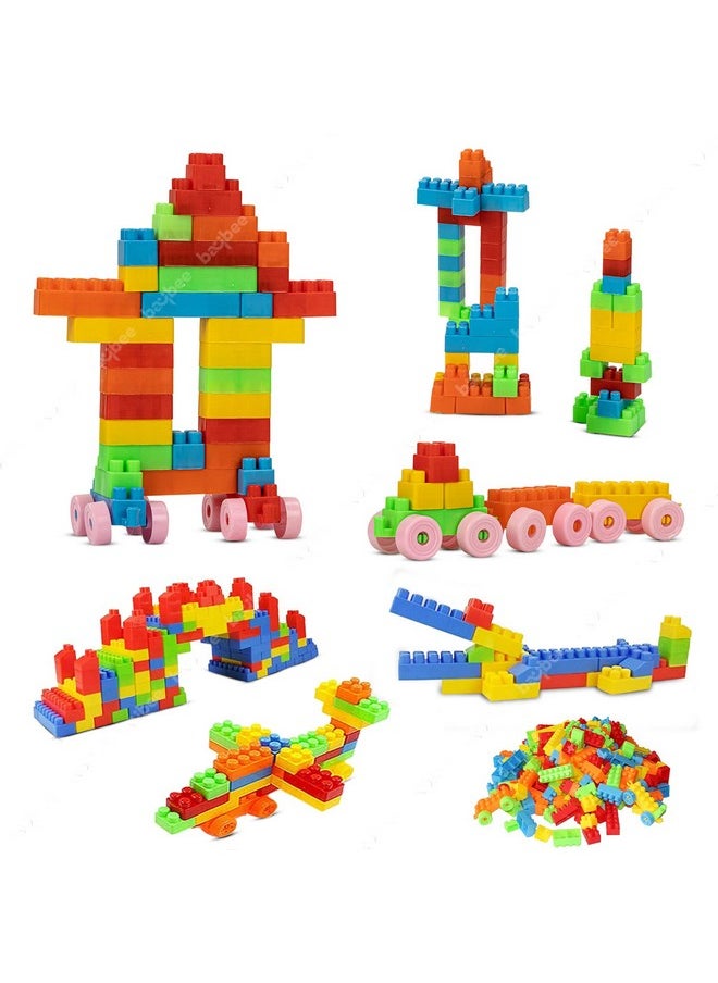 BAYBEE Building Blocks For Kids 100 Pcs Plastic Diy,Puzzle Block Games For Kids,Learning Stacking Toys For Kids|Construction Building Block Toys For Kids 2+ Years Boys Girls,Multi