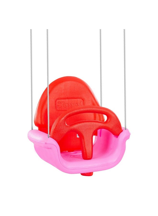 Baybee Baby Swing Chair for Kids, Adjustable Baby Swing Toy with Backrest & Rope | Jhula for Kids | Baby Hanging Jhula Swing Chair for Kids Indoor Outdoor 1 to 3 Years Boy Girl (Adjustable Pink)