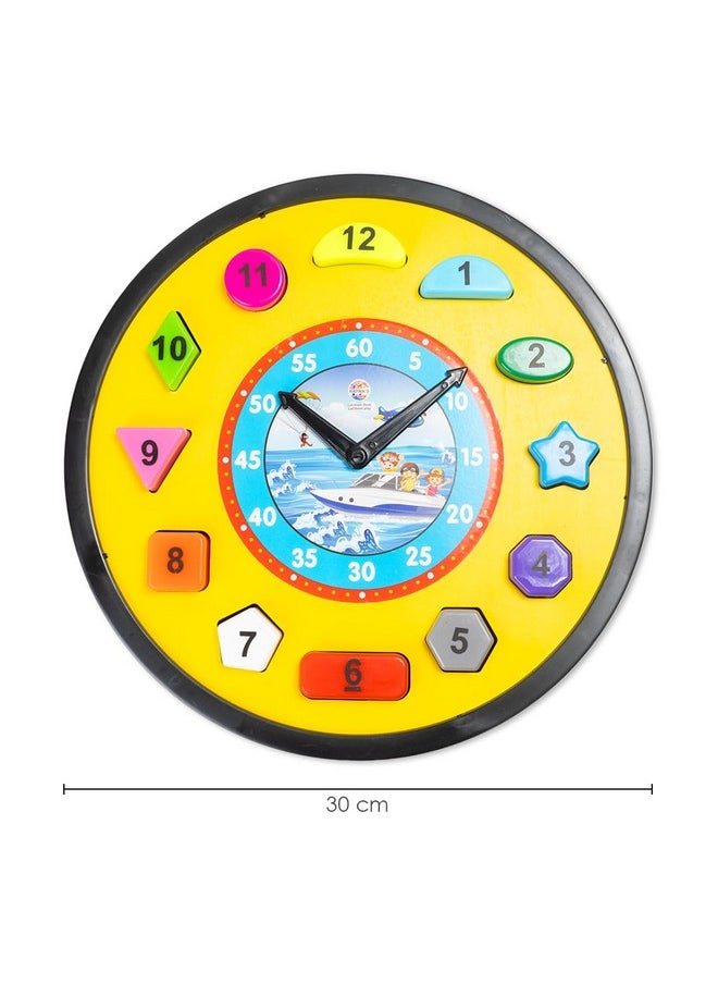 Ratna's Shape Sorter Clock 2in1 Educational Clock Learning Toy Along with Shapes, Numbers & Colors Teaching Time Montessori Toys for Toddlers & Kids 3+ Years (Assorted Colours)