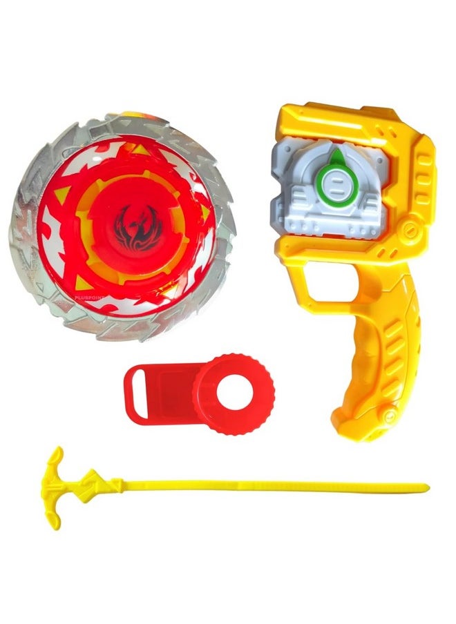 PLUSPOINT Bey Battling Top Burst Launcher Grip Toy Blade Set Gyros Blades Battling Tops Metal Fusion Starter Set with Launchers Gift Toys for Boys Kids Children Age 6+