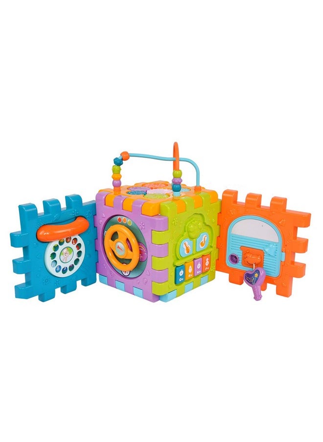 Smartcraft Activity Cube, Cube 6-in-1 Educational Activity Toy with Shapes Sorter Puzzle, Musical Key, Piano, Clock for Kids, Baby Activity Play Centre Gift for 1-3 Year Old