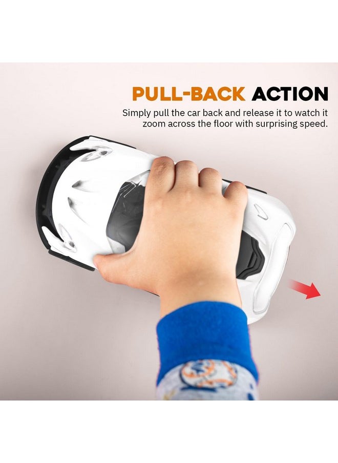 BAYBEE Friction Powered Push and Go Racing Car Toys for Kids, Push Pull Toy Vehicles Playset for Toddlers | Push Toy Cars | Baby Car Friction for Kids Children Boys Girls 2-5 Years (White)