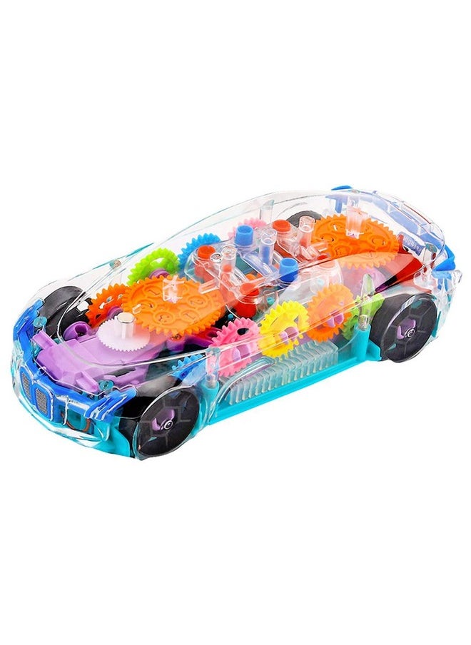 Smartcraft Transparent Gear Car, Musical and 3D Lights Transparent Toy Car for 2 to 5 Year Kids, Multicolor