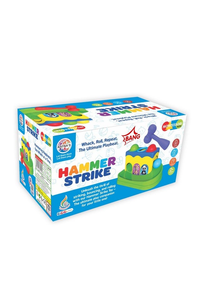 Ratna's Hammer Strike Knock Ball Toy to See The Balls Roll Out for Toddlers & Kids