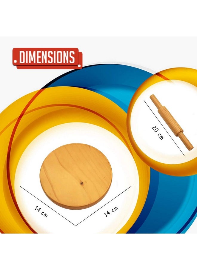 baybee wooden roti roller/rolling pin board for kids chapati maker for toddlers 3 years old and up, fun chakla belan toy set for kids boys & girls toys | activities toy for age 5+ years old kid-Beige