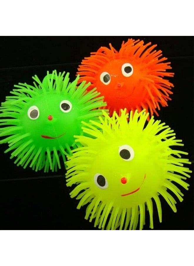 INAAYA Flashing Puffer Balls Soft Squeezable Stress Squishy Toy Stress Relief Ball Light Puffer Fun Toy Decompression Toys for Kids Birthday Gift Item (Set of 2)