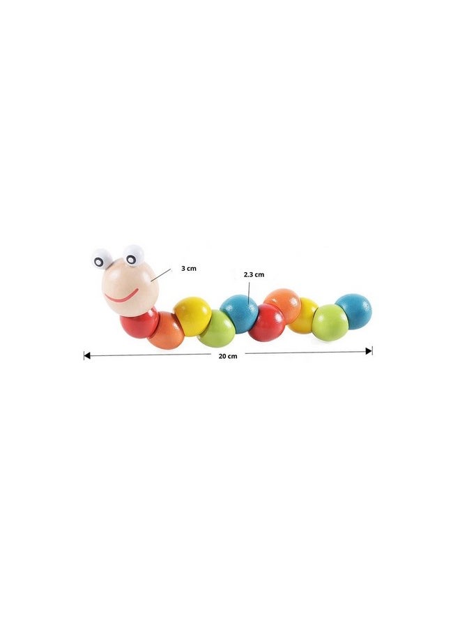 Smartcraft Wooden Rattles Toys for New-Born Baby/Kids, Non-Toxic Colorful Rattle Toy | Educational & Develops Sensory Skill - Set of 4 pcs (Multicolor)