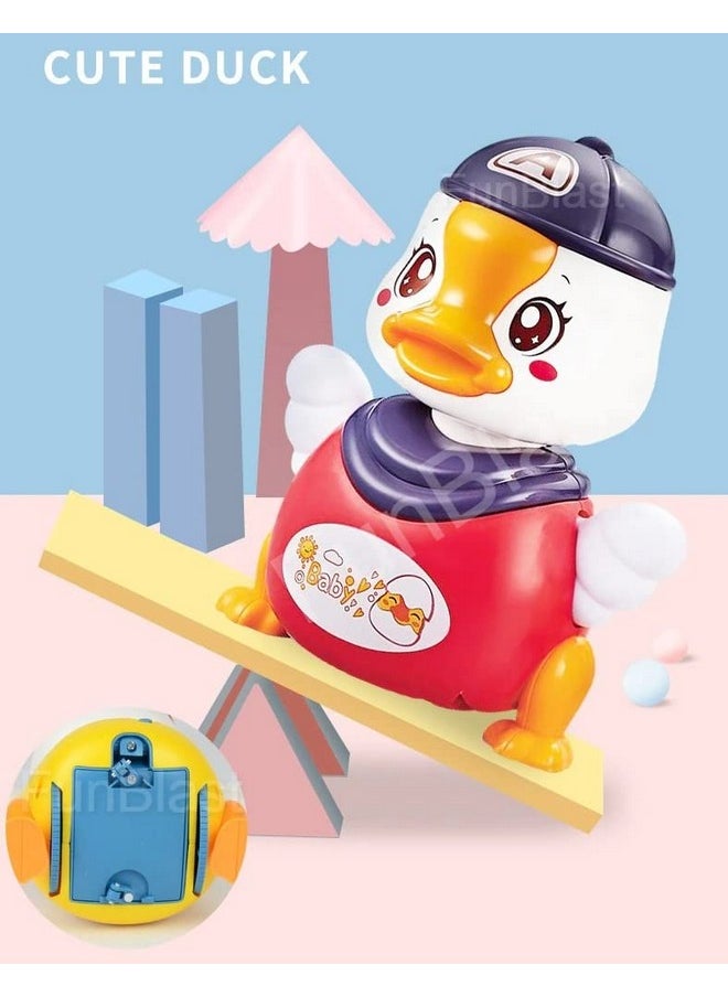 FunBlast Dance Duck Toy, Musical Cartoon Dancing Duck Toy, 360 Degree Rotating Robotic Toy with Flashing Light and Musical Sound Effects for 3+ Years Boys and Girls (1 Pc; Random Color)