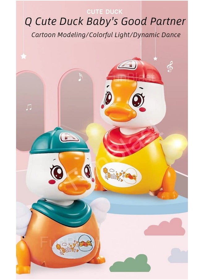 FunBlast Dance Duck Toy, Musical Cartoon Dancing Duck Toy, 360 Degree Rotating Robotic Toy with Flashing Light and Musical Sound Effects for 3+ Years Boys and Girls (1 Pc; Random Color)