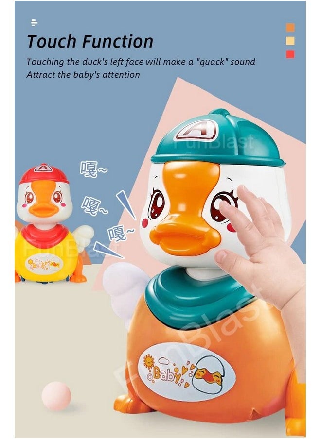 FunBlast Dance Duck Toy, Musical Cartoon Dancing Duck Toy, 360 Degree Rotating Robotic Toy with Flashing Light and Musical Sound Effects for 3+ Years Boys and Girls (1 Pc; Random Color)