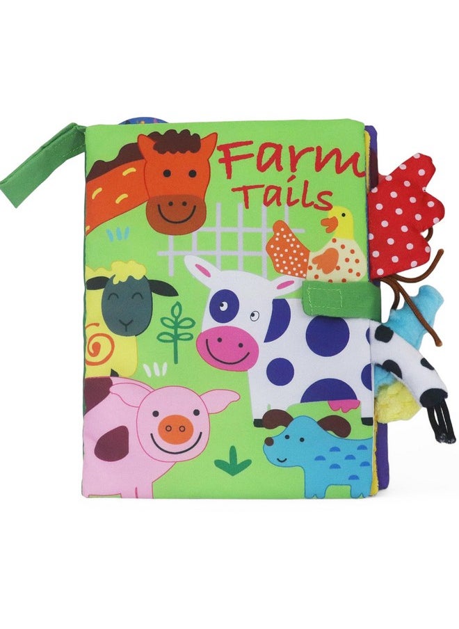 Kradyl Kroft Cloth Toy Books for Infants and Baby | Vibrant Colors and Textures | Educational and Entertainment Books for Little Babies (Farm Tails)