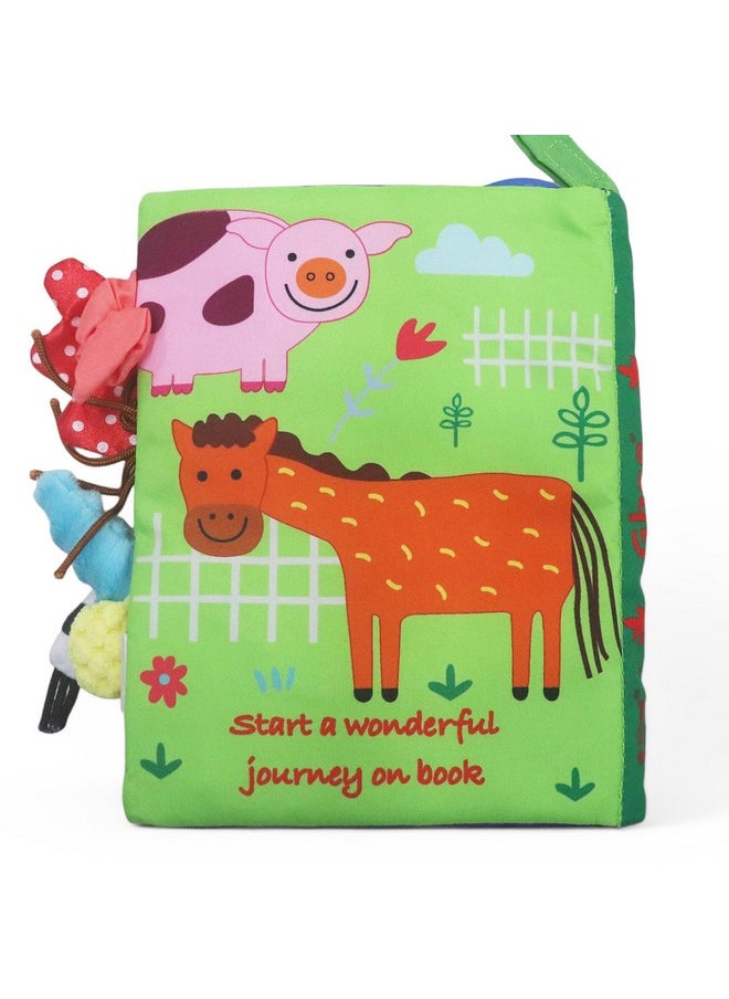 Kradyl Kroft Cloth Toy Books for Infants and Baby | Vibrant Colors and Textures | Educational and Entertainment Books for Little Babies (Farm Tails)