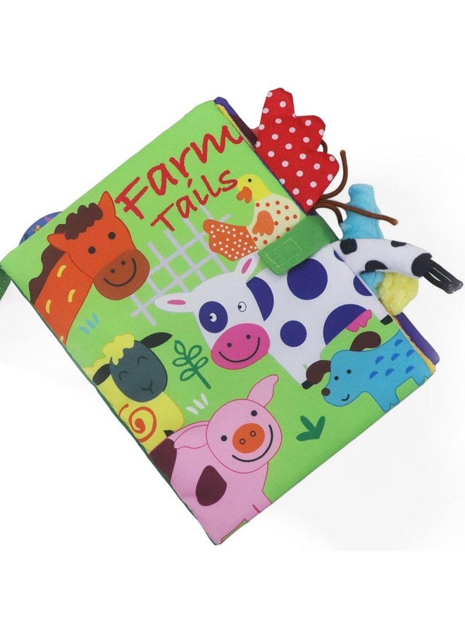Kradyl Kroft Cloth Toy Books for Infants and Baby | Vibrant Colors and Textures | Educational and Entertainment Books for Little Babies (Farm Tails)