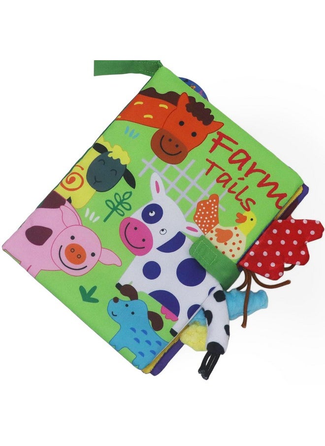Kradyl Kroft Cloth Toy Books for Infants and Baby | Vibrant Colors and Textures | Educational and Entertainment Books for Little Babies (Farm Tails)