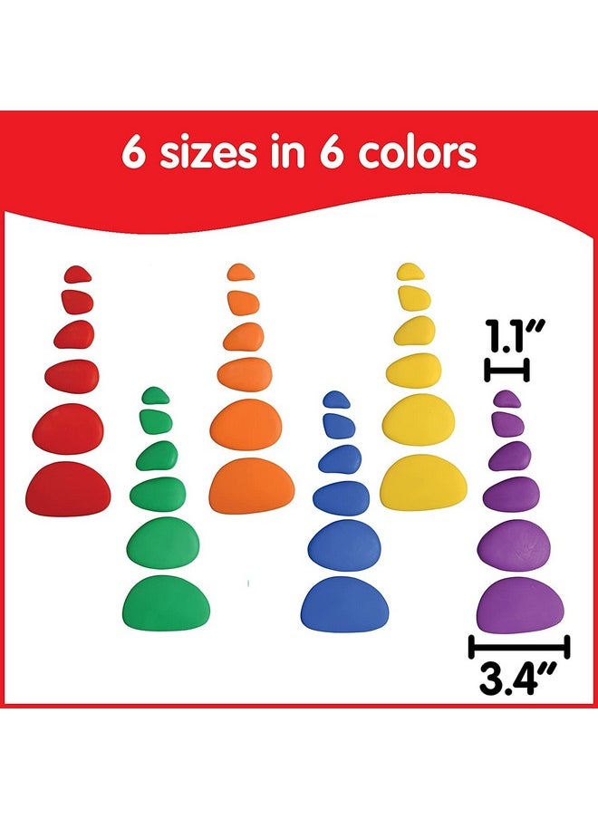 BAYBEE Wooden Colorful Pebbles Stacking Puzzle Kids Toys, Stone Balancing Building Block with 36 Stone & 10 Matching Card Puzzle Game, Wooden Puzzle Educational Kids Toys for 3+ Years Old Boys Girls