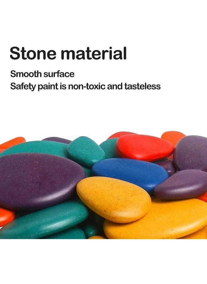 BAYBEE Wooden Colorful Pebbles Stacking Puzzle Kids Toys, Stone Balancing Building Block with 36 Stone & 10 Matching Card Puzzle Game, Wooden Puzzle Educational Kids Toys for 3+ Years Old Boys Girls