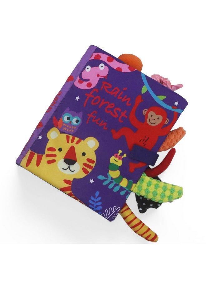 Kradyl Kroft Cloth Toy Books for Infants and Baby | Vibrant Colors and Textures | Educational and Entertainment Books for Little Babies (Rain Forest)