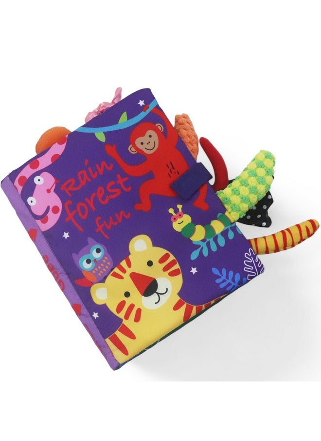 Kradyl Kroft Cloth Toy Books for Infants and Baby | Vibrant Colors and Textures | Educational and Entertainment Books for Little Babies (Rain Forest)